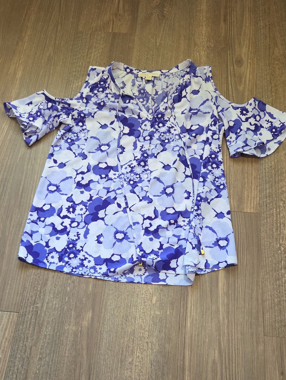 Michael Kors Floral Cold-Shoulder Women's Top in Lavender
